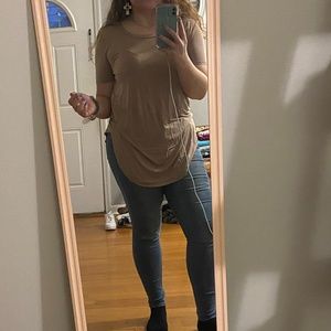 Tan short-sleeve top
